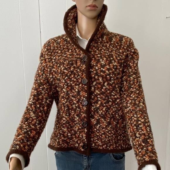 Dean & White boucle button up collared collared sweater size PXL (fits small) - Picture 3 of 13